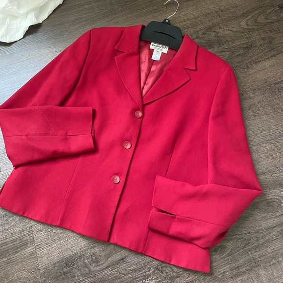 VTG red 14 Pendleton wool blazer buttons virgin - Picture 3 of 11